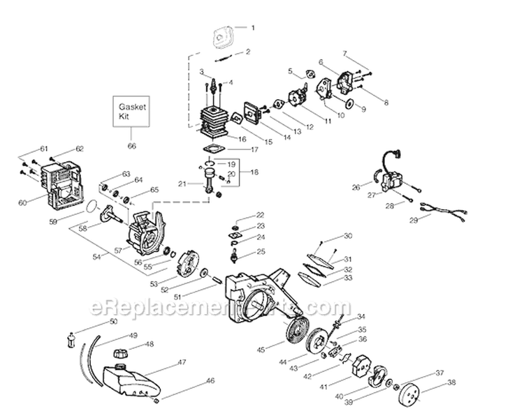 Page C Diagram and Parts List for PE550 Type 2 Weed Eater Edger